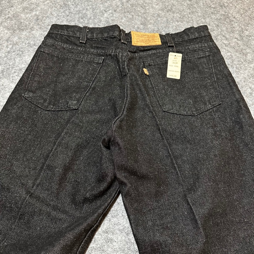NWT Vtg 90s Levis 540 Black Jeans 36x30 USA Brown Tab Leather Patch DEADSTOCK - Picture 7 of 16